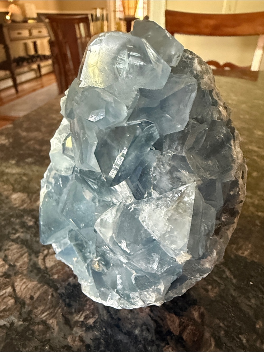 Large Blue Celestite Crystal Cluster - Picture 2 of 8